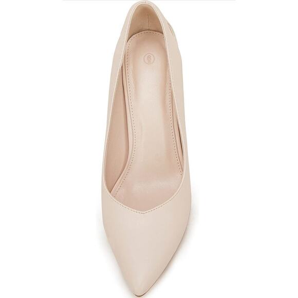 Coutgo Cut Out Pumps High Heel Stiletto Pointed Toe Dress Shoes Sz 8.5 Nude - Picture 16 of 16